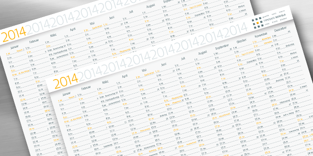 Jahreskalender 2014 zum Ausdrucken